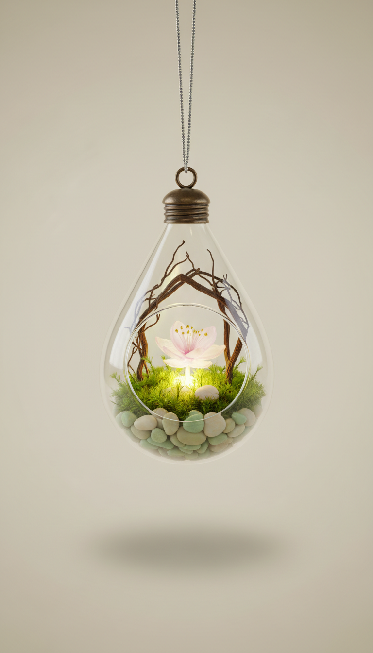 Pendentif terrarium conte de fée