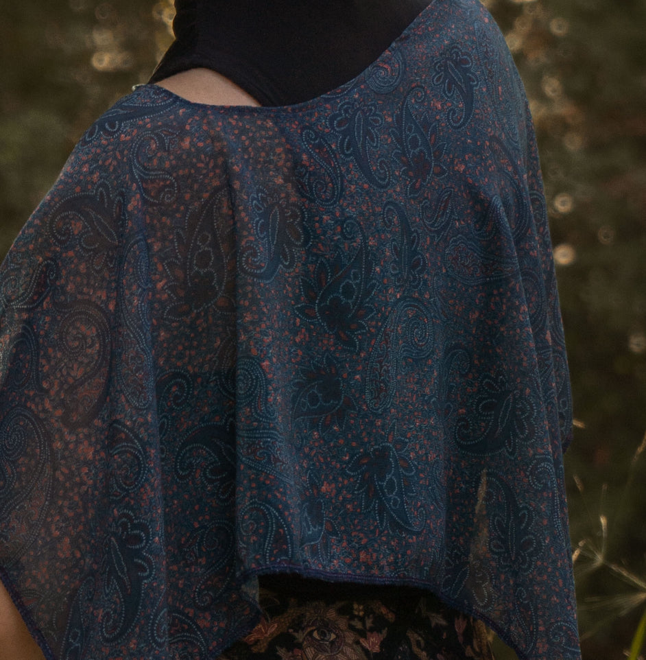 Poncho mousseline