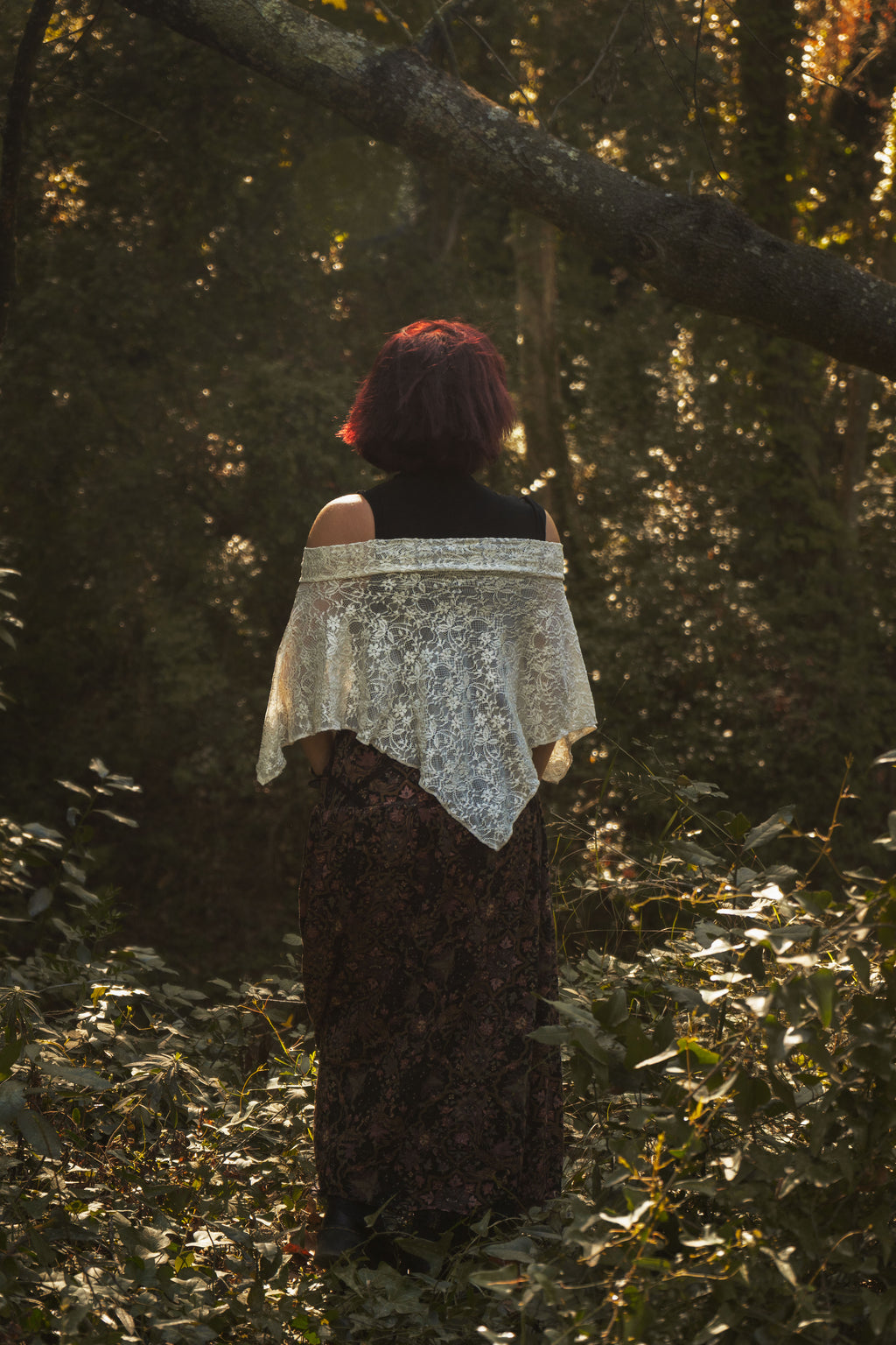 Poncho en dentelle